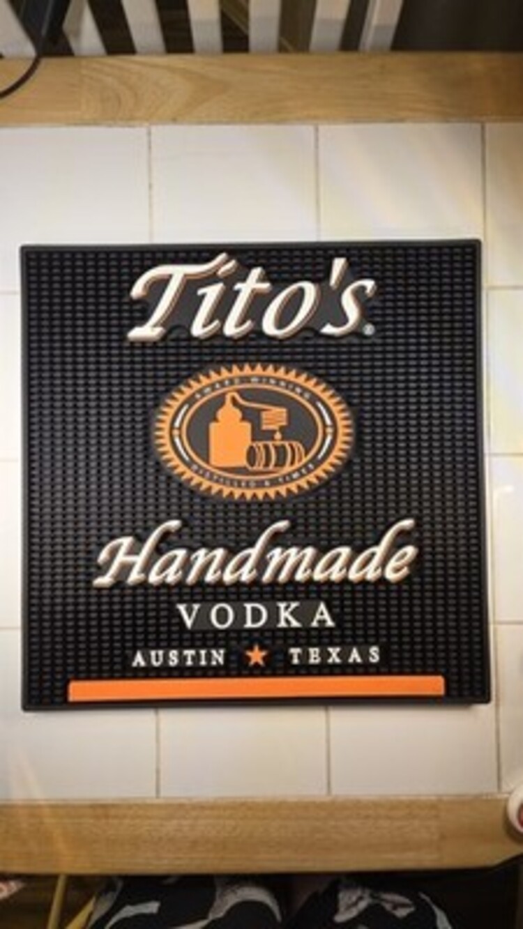 Tito's Handmade Vodka Austin Texas Large Rubber Bar Mat